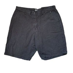 Billabong Men’s Size 36 Black Striped 100% Cotton Flat Front Shorts